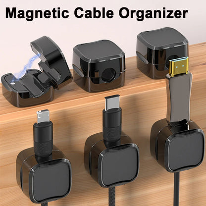 Magnetic Cable Clips, Under Desk Cord Organiser.