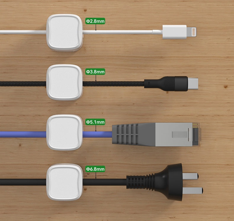 Magnetic Cable Clips, Under Desk Cord Organiser.