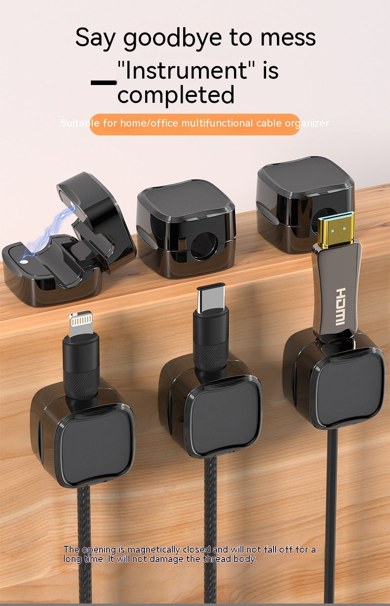 Magnetic Cable Clips, Under Desk Cord Organiser.