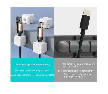 Magnetic Cable Clips, Under Desk Cord Organiser.