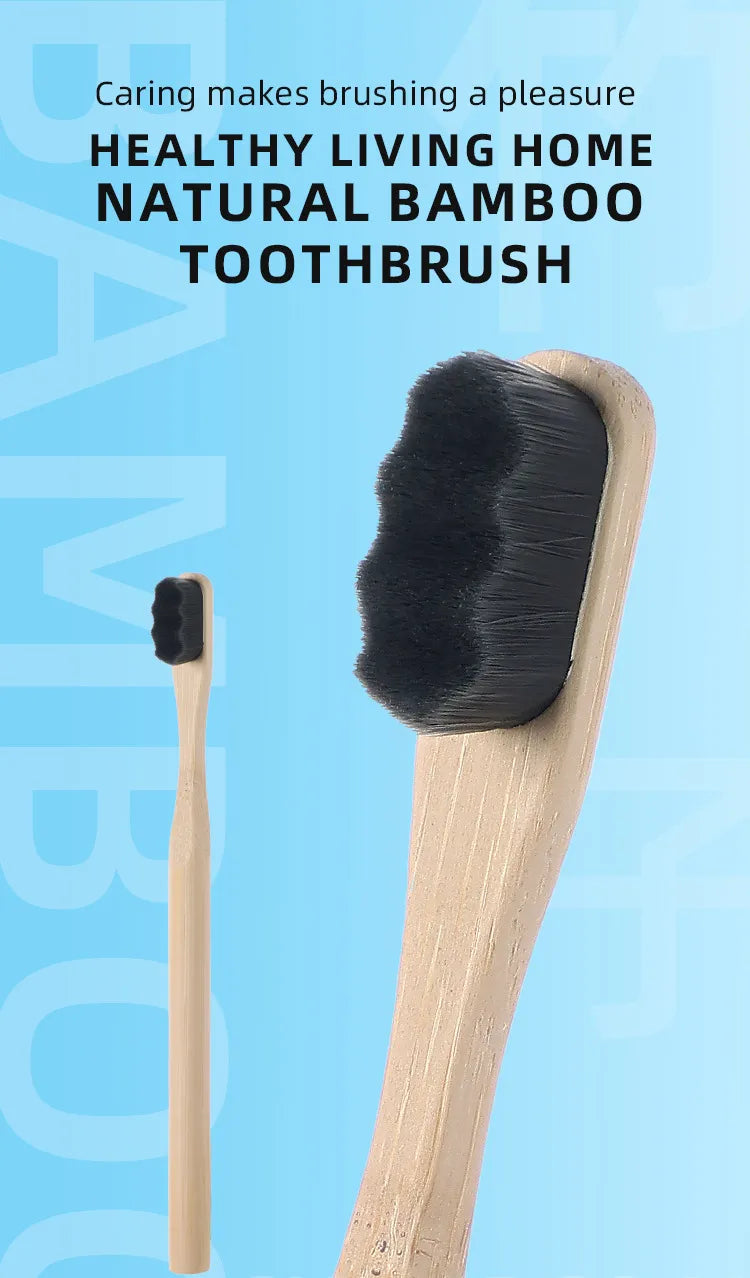 Natural Bamboo Toothbrush, 4 Pack.