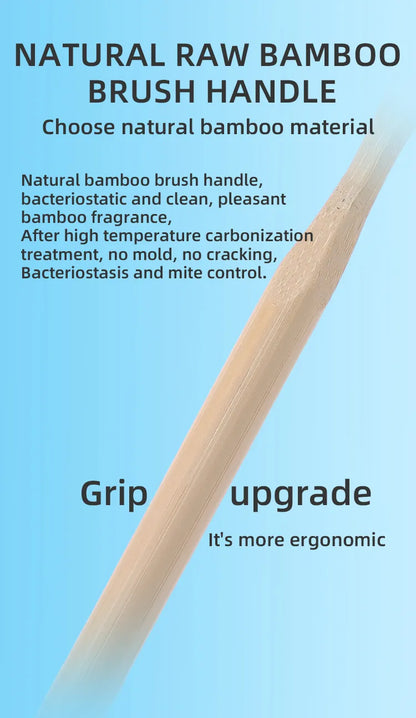 Natural Bamboo Toothbrush, 4 Pack.