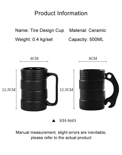 Tyre Inspired Mug, Creative Cup, 500ml.