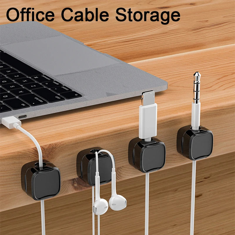 Magnetic Cable Clips, Under Desk Cord Organiser.