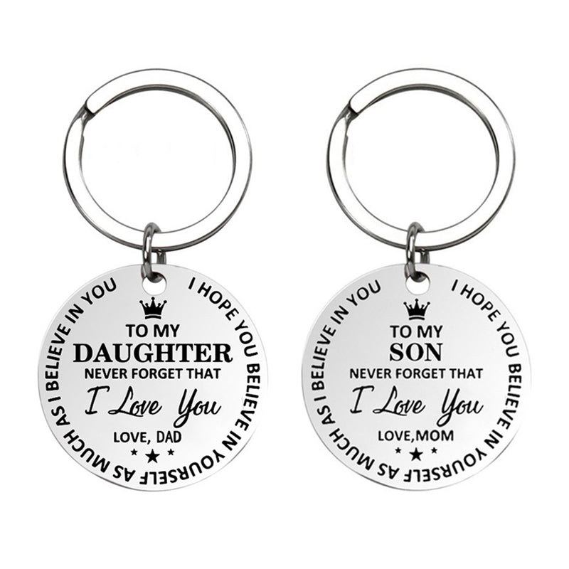 Engraved Family Pendant Keyring.